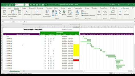 Excel Diagrama Gantt Automatizado Youtube