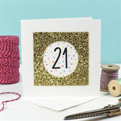 21st birthday card gold glitter card card for 21st birthday birthday card handmade