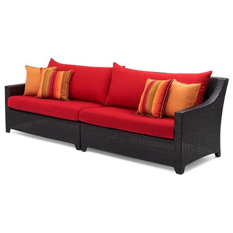 Rst Brands Deco 9 Piece Sunbrella Patio Sectional Set In Sunset Red