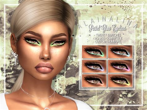 Sims 4 Custom Content Makeup Pastel Glow Eyeliner By