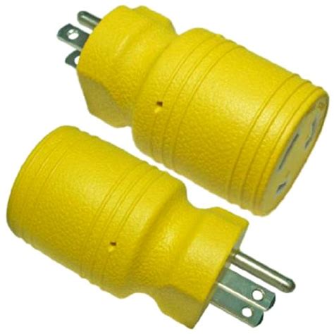 Boating Conntek Twist Lock Adapter With 15 Amp 125 Volt Male Plug To