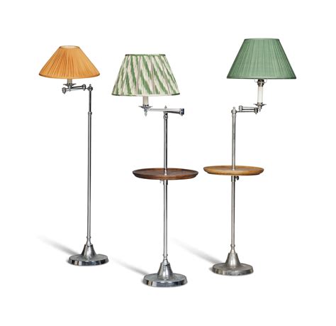 Three Chrome Plated Adjustable Floor Standing Reading Lamps