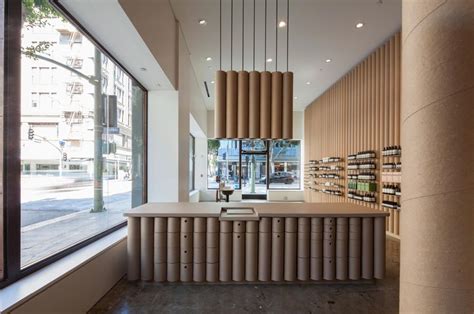 Amazing Interiors Made Of Cardboard Tubes La Aesop Store