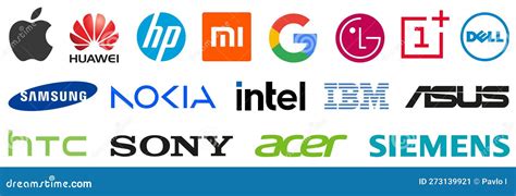 Kiev Ukraine March 26 2023 Top Electronic Companies Logo World