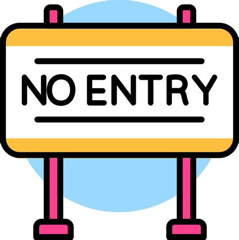 Vector Illustration Of No Entry Sign Board Icon 24365476 Vector Art At