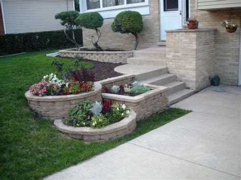 Beautiful Raised Flower Bed Stone Border 63 Front Yard Landscaping