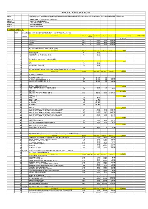 Modelo De Presupuesto De Obra En Excel Sample Excel Templates Vrogue