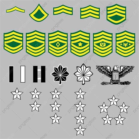 Army Insignia Vector PNG Images Us Army Rank Insignia For Officers And Enlisted In Vector