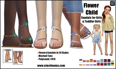 Flower Child Sandals By Samanthagump At Sims 4 Nexus Sims 4 Updates