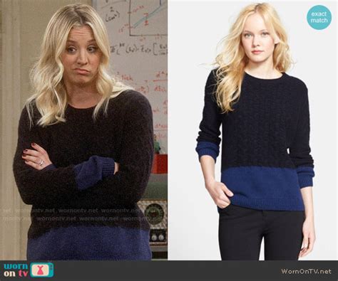 Wornontv Pennys Black And Blue Colorblock Sweater On The Big Bang