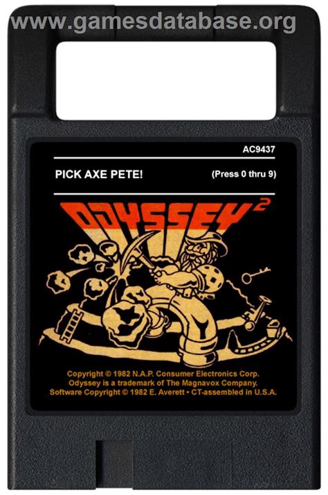 Pick Axe Pete Magnavox Odyssey 2 Artwork Cartridge