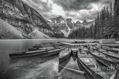 Moraine Lake In Black And White Photograph By Paul Quinn