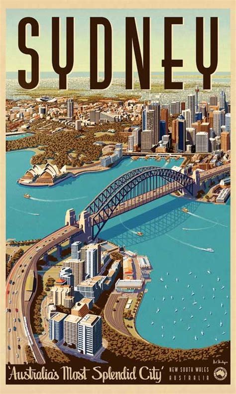 Sydney Splendid City Vintage Travel Poster By Vintage Portfolio