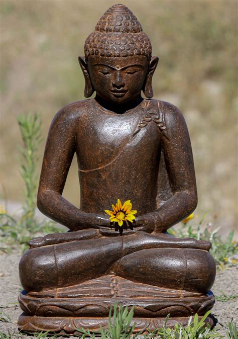 Sold Stone Meditating Garden Buddha Sculpture 205 124ls752a Hindu