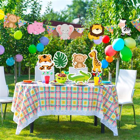27 Pieces Jungle Themed Party Decorations Jungle Animals Cutouts