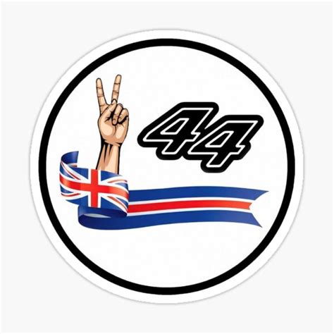 Lewis Hamilton Mercedes Number 44 United Kingdom Flag Sticker For