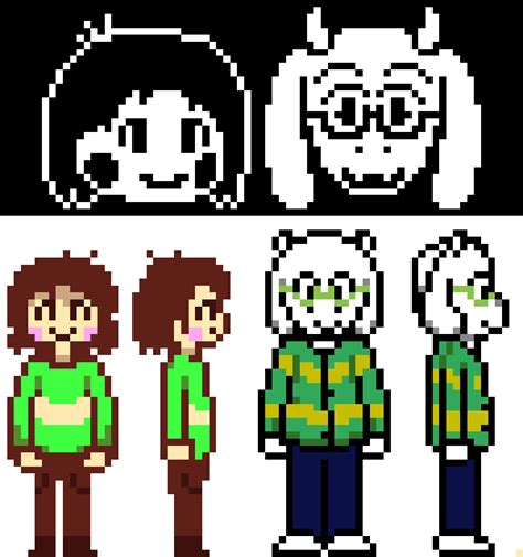 Made Some Sprites For Asriel And Chara My Headcanon Is That Dr Chara