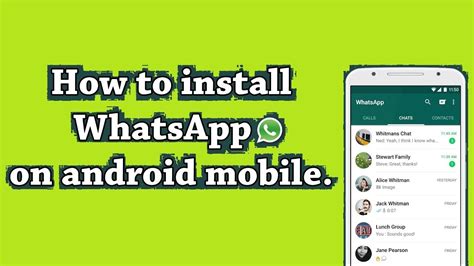 How To Install Whatsapp On Mobile Phone Youtube