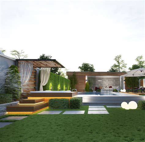 ★modern villa cad plan,elevation drawings. Luxury Modern House Garden Design | CORPUS ARCHITECTS | Archello