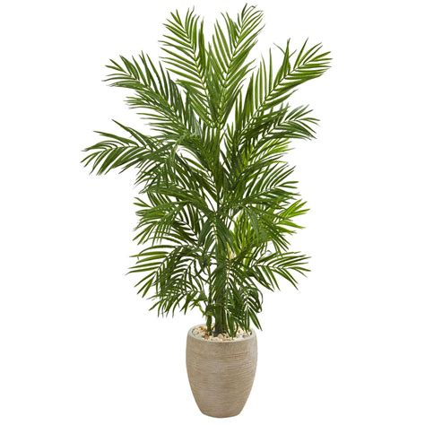 Nearly Natural Indoor 5 Ft Areca Palm Artificial Tree In Sand Colored