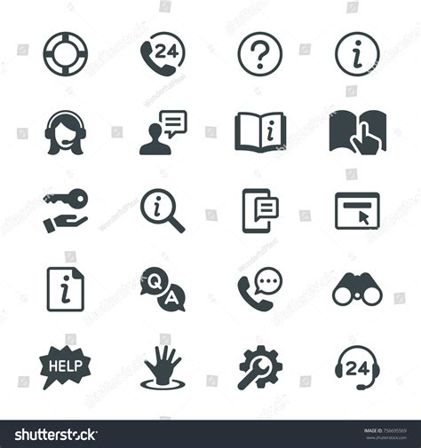 Help Support Glyph Icons Stock Vector Royalty Free 756695569