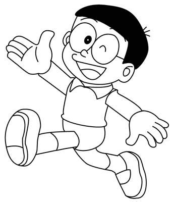 (1 sc, 2 sc dalam seterusnya) ulangi, f.o. Gambar Kartun Nobita Hitam Putih
