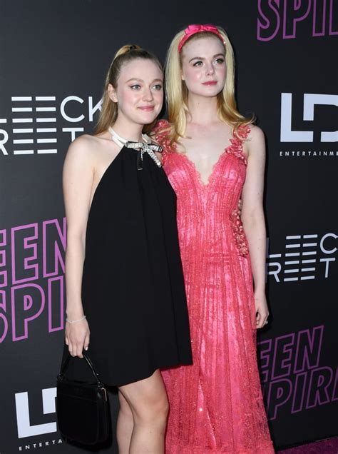 Dakota And Elle Fanning At Teen Spirit Premiere April 2019 Popsugar