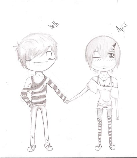 Emo Couple Sketch At Explore Collection Of Emo