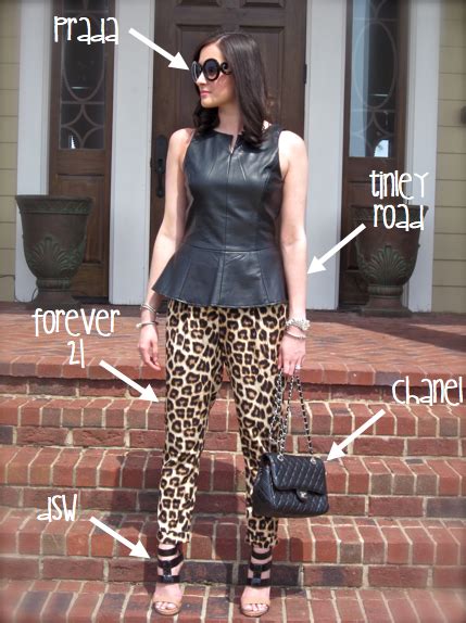 Wake Up Your Wardrobe What I Wore Leather Peplum Leopard Pants