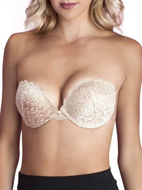 Lingerie Solutions Women S Lace Ultimate Boost Backless Strapless Bra