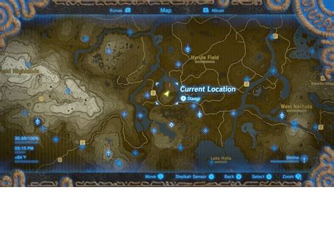 Great Plateau Legend Of Zelda Breath Of The Wild Shrine Map