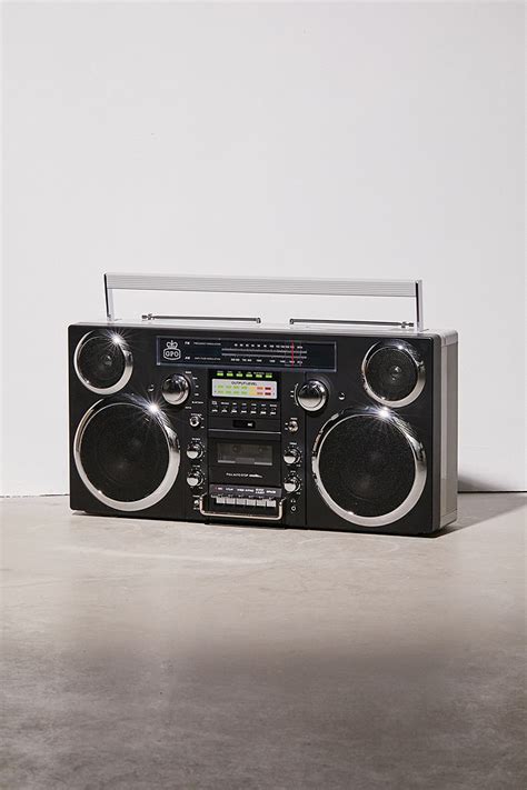 Gpo Brooklyn Black Portable Boombox Music System Urban Outfitters Uk