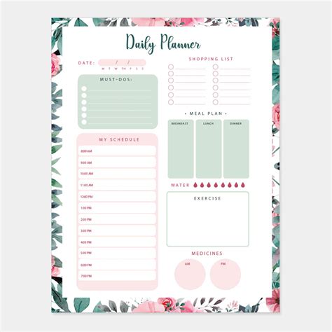 Daily Planner Sheets Of X Inches Undated Checklist Organizer Tear Off Pads With Field