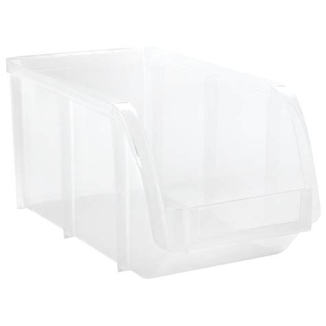 Iris Stacking Storage Bin Medium In Clear Pack Of 8 585563 The Home