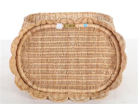 Serena And Lily Rattan Scallop Edge Lidded Baskets Ebth