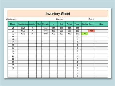 Home Inventory Template Free Excel