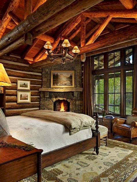 50 Exciting Lake House Bedroom Decorating Ideas Log Home Bedroom