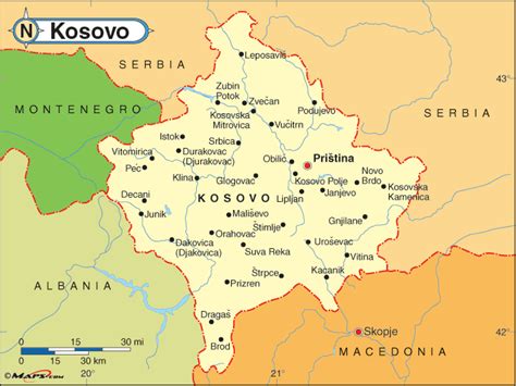 Kosovo Karta Kosovo Map Political Europe Maps Ezilon Europa Karta