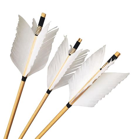 Four Feather Flu Flue Wood Arrows With Selfnock Free Shipping Archerymax
