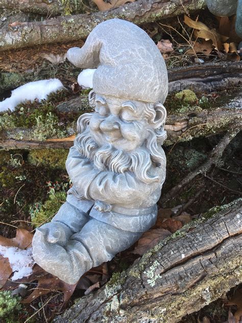 Garden Gnome Sleeping Concrete Gnome Resting Garden Decor Etsy Canada