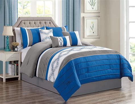 HGMart Bedding Comforter Set Bed In A Bag - 7 Piece Luxury Microfiber ...