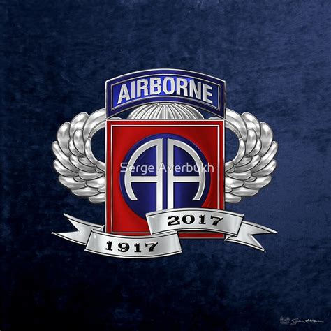 82nd Airborne Division 100th Anniversary Insignia Over Blue Velvet By