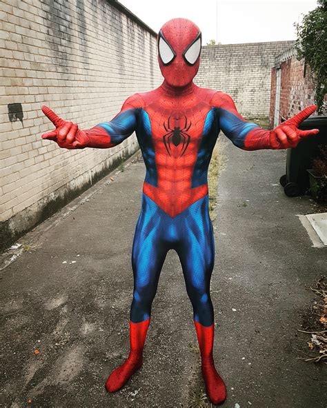 [self] ultimate spider man cosplay sewn together by myself spiderman