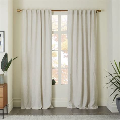 West Elm Belgian Flax Linen Curtain - Natural by West Elm - Dwell