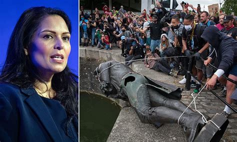 Priti Patel Tackles The Woke Police Chiefs Who Let Mobs Tear Down Statues Daily Mail Online