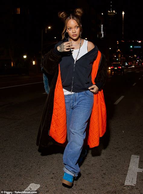 Rihanna Rocks Baggy Jeans And Space Buns As She Steps Out In La