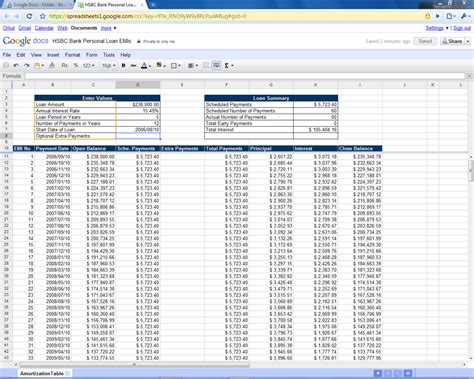 Home Mortgage Amortization Spreadsheet — Db