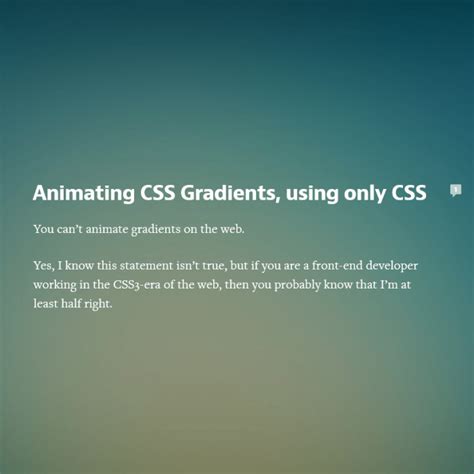 Animating Css Gradients Using Only Css Fribly