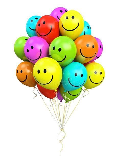 Bunch Of Colorful Balloons Smiling Royalty Free Stock Photography