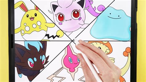 How To Draw Shiny Pokemon Azumarill Breloom Zorua Screamtail
